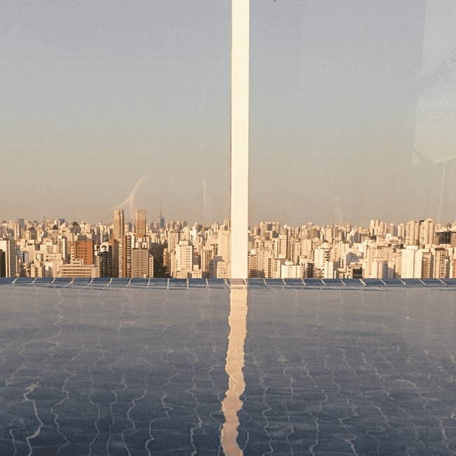 Foto clássica do terraço do prédio