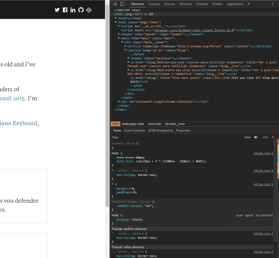 Dark Theme no DevTools | Felipe Fialho - Front-end Developer